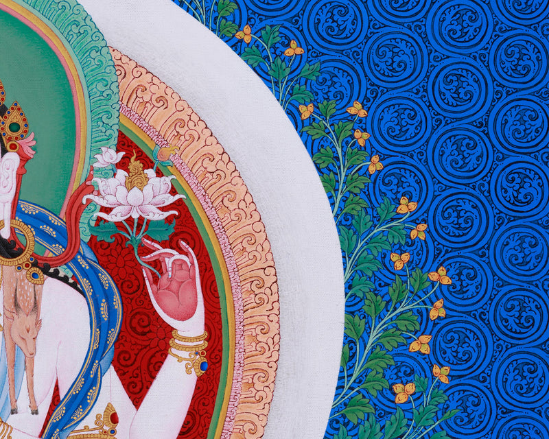 Avalokiteshvara Chenresig Thangka | Bodhisattva of Compassion in Tibetan Art Tradition