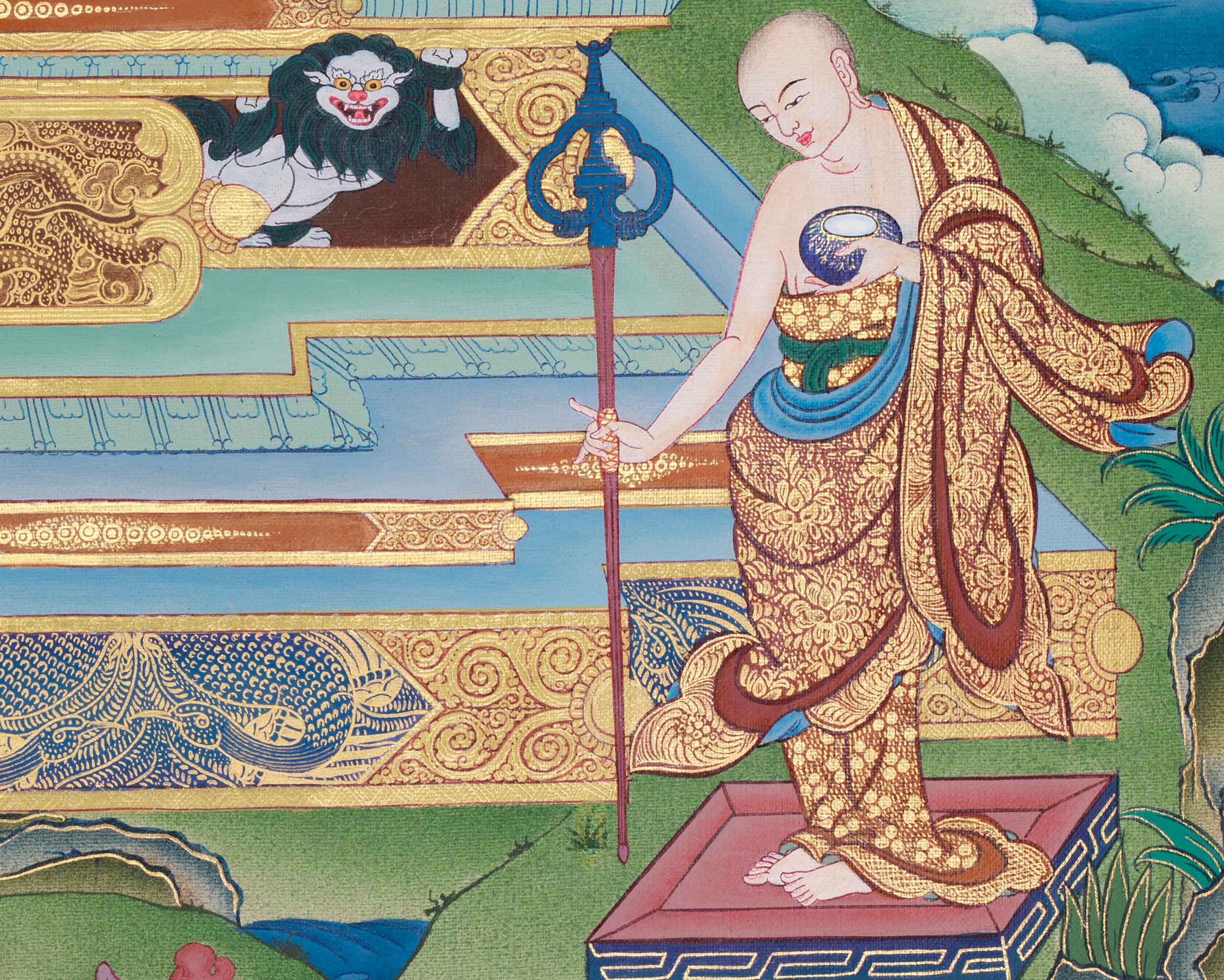 Shakyamuni Buddha and His Two Disciples | High-Quality Canvas Print