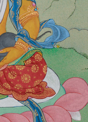 Buddhist Kubera (Jambhala) Thangka | The Guardian of Wealth & Prosperity