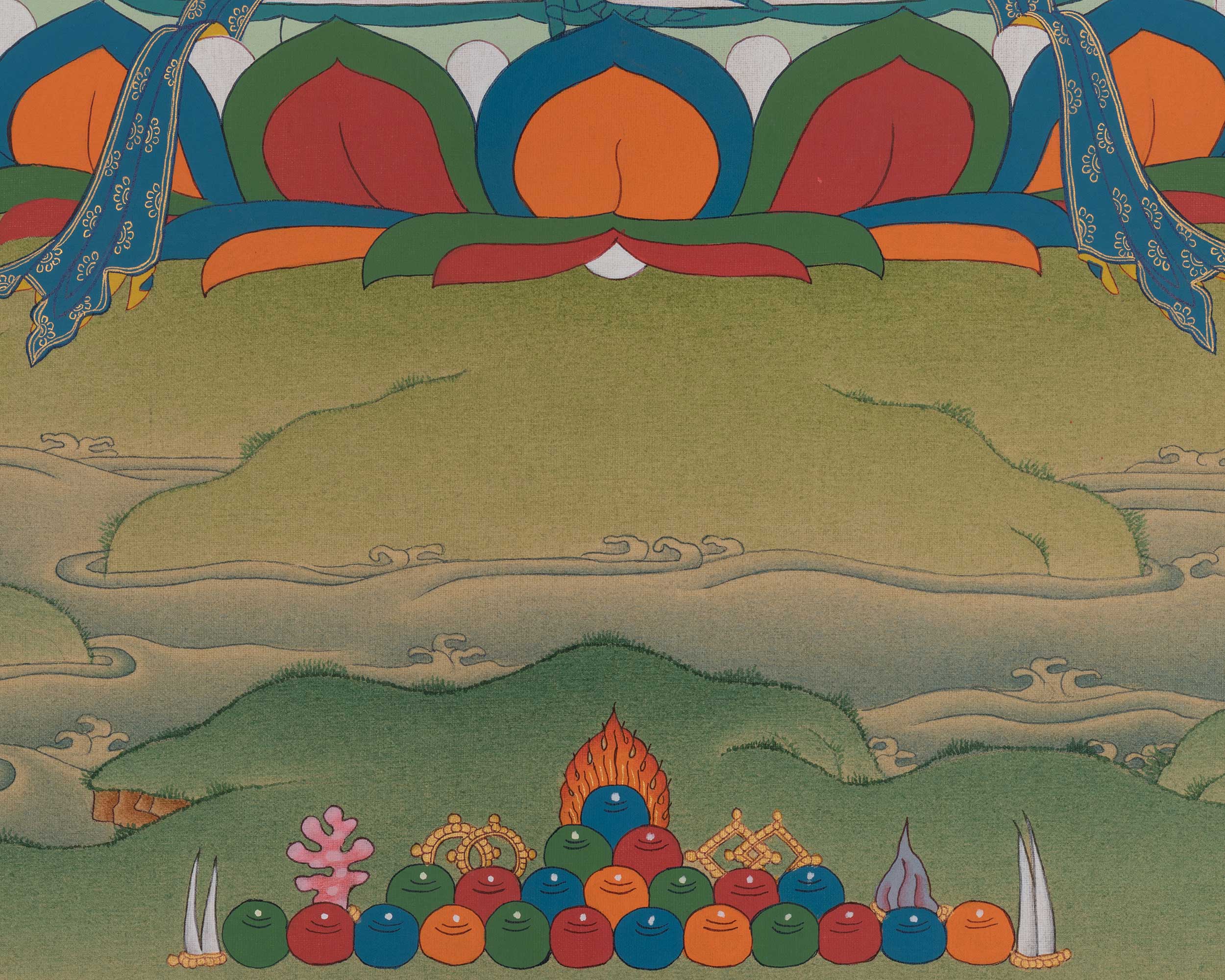 Manjushri Sacred Thangka | Sword of Wisdom Artwork | Jampalyang Art