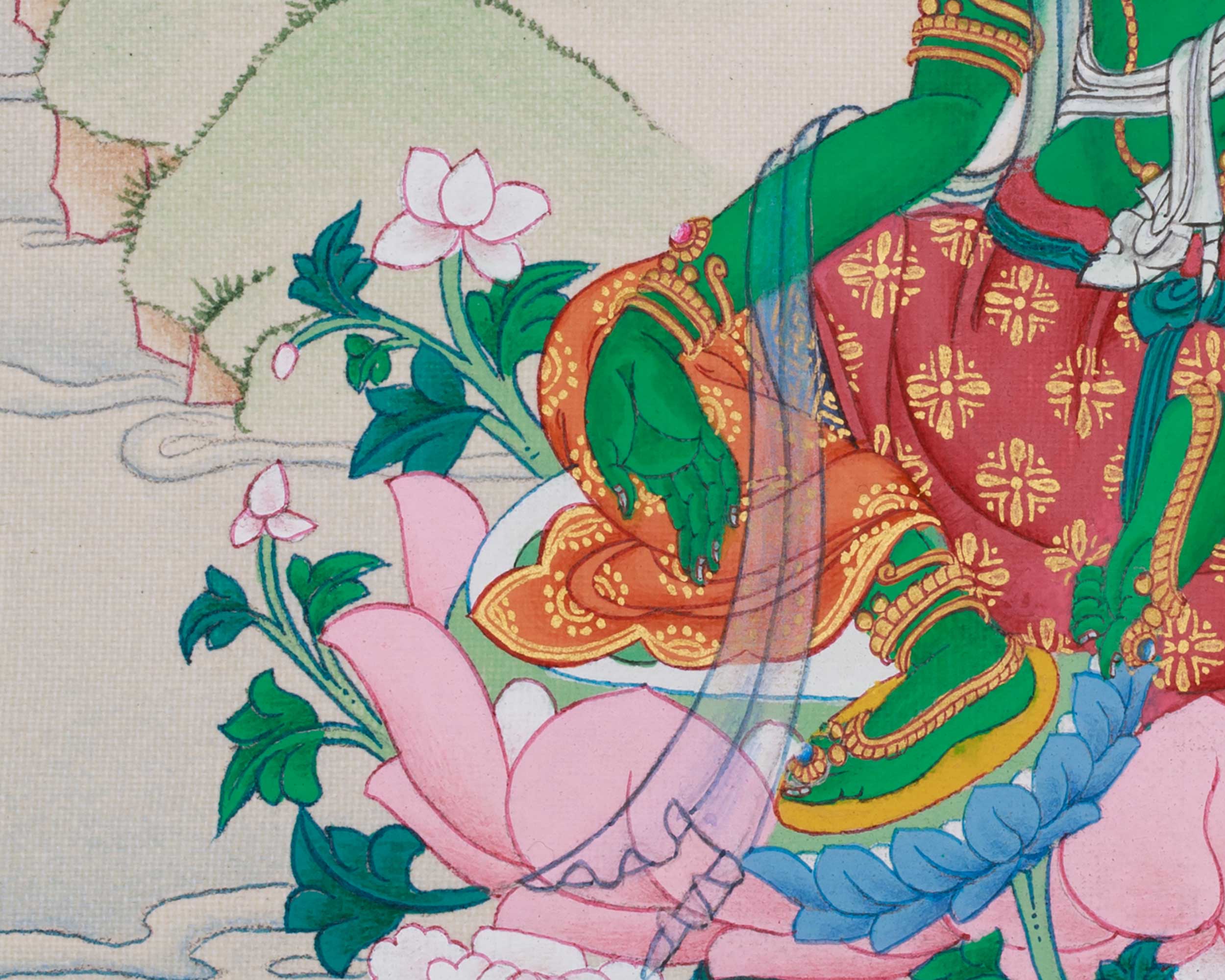 Original Goddess Shyama Tara Thangka | Green Tara, Mother of Liberation
