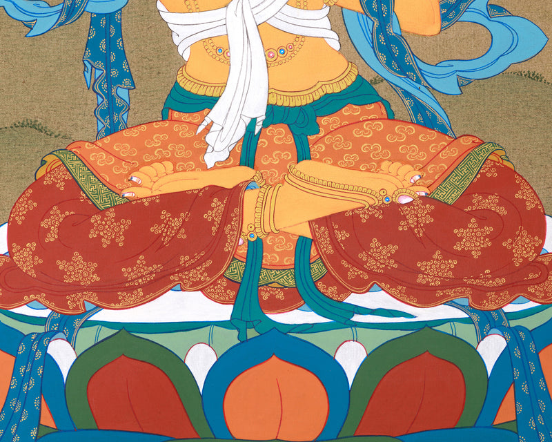 Manjushri Buddha | Handpainted Buddha Thangka Art