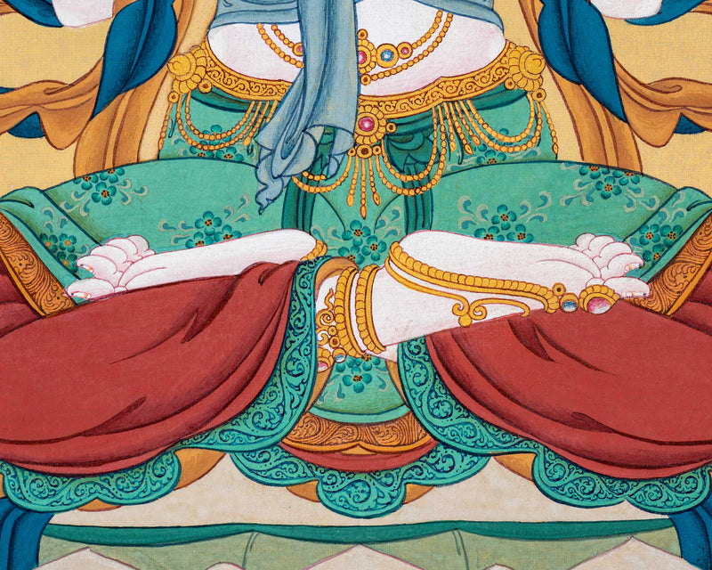 Avalokiteshvara Thangka: Tranquil and Divine Grace