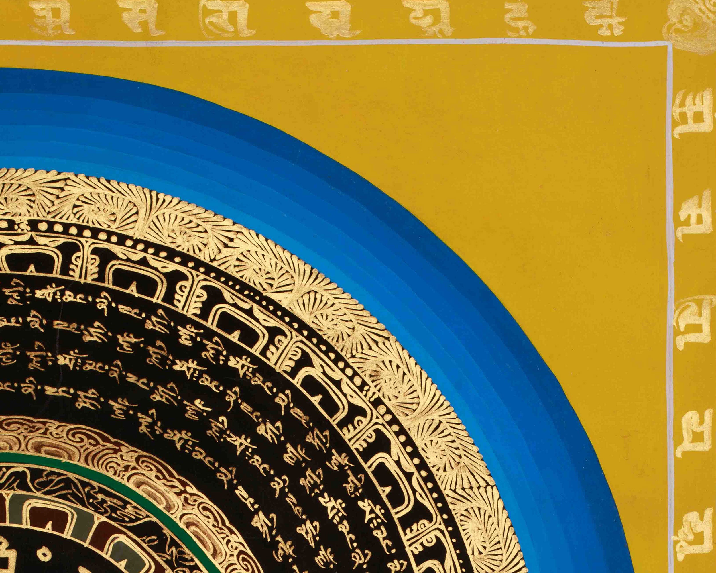 Sacred Mantra Mandala Art | Tibetan Buddhist Thangka Painting