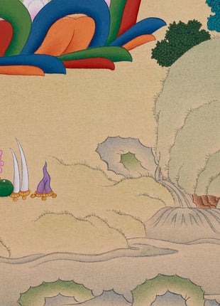 Hand-Painted Bhaisajyaguru Painting | Tibetan Buddha of Healing