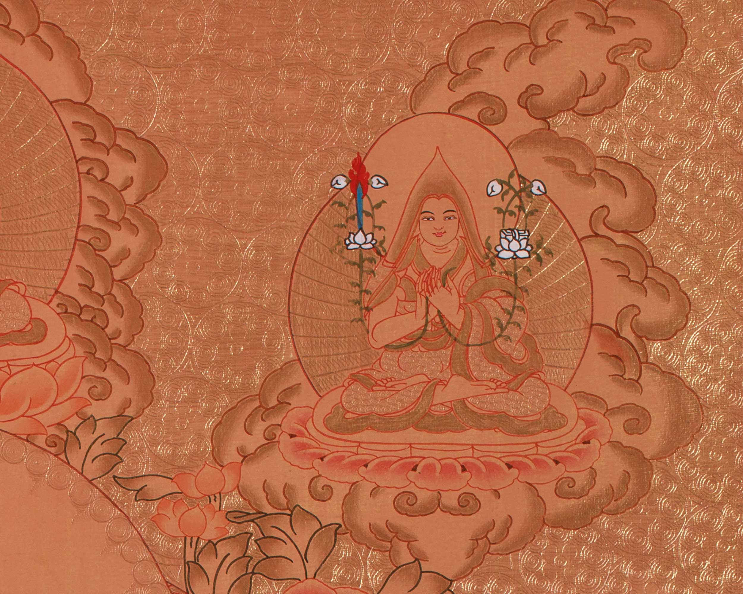Tibetan White Tara Thangka | Wall Hanging Meditation and Yoga Art