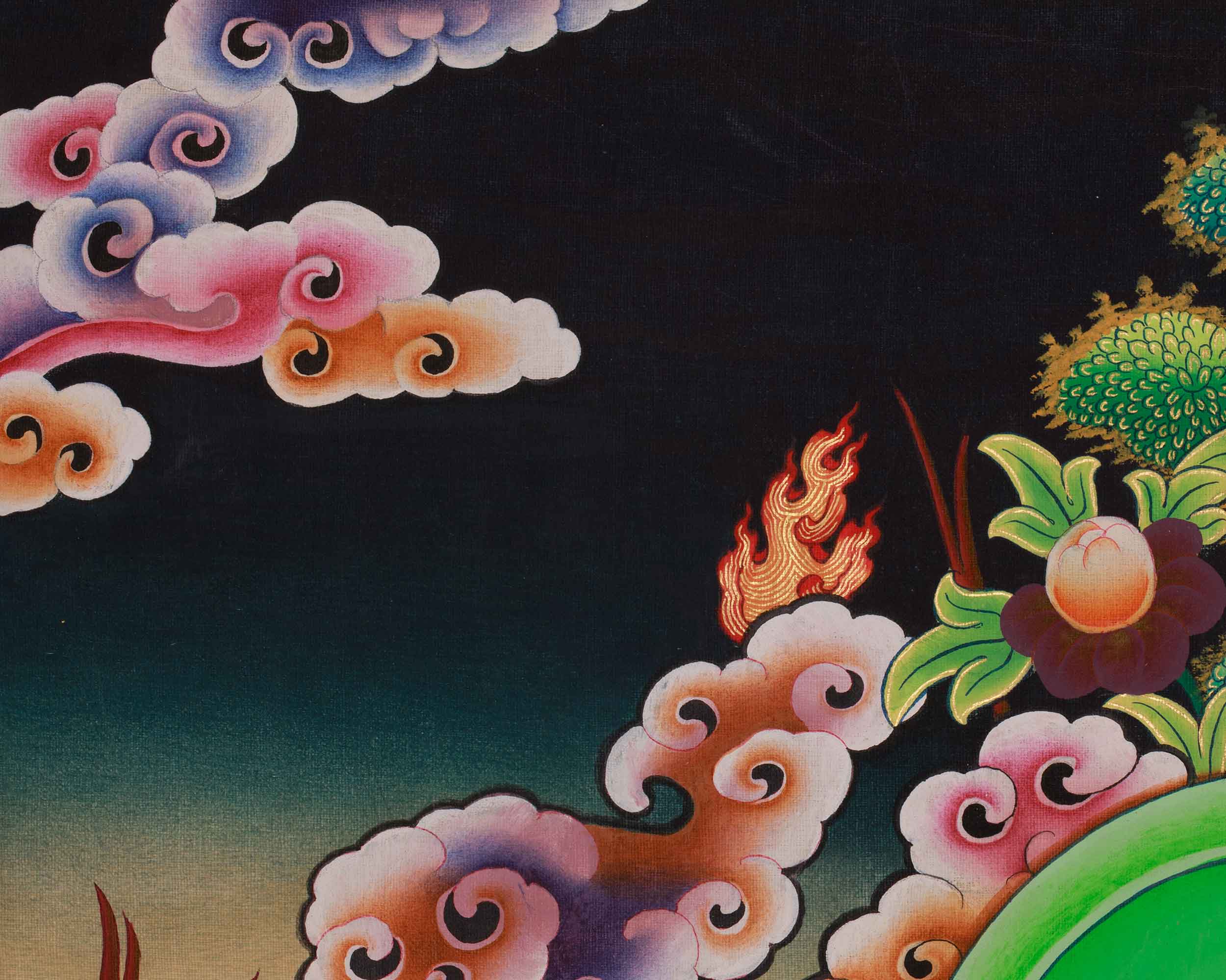 Religious Thangka Of Shakyamuni Buddha | Siddhartha Gautama | Spiritual Art