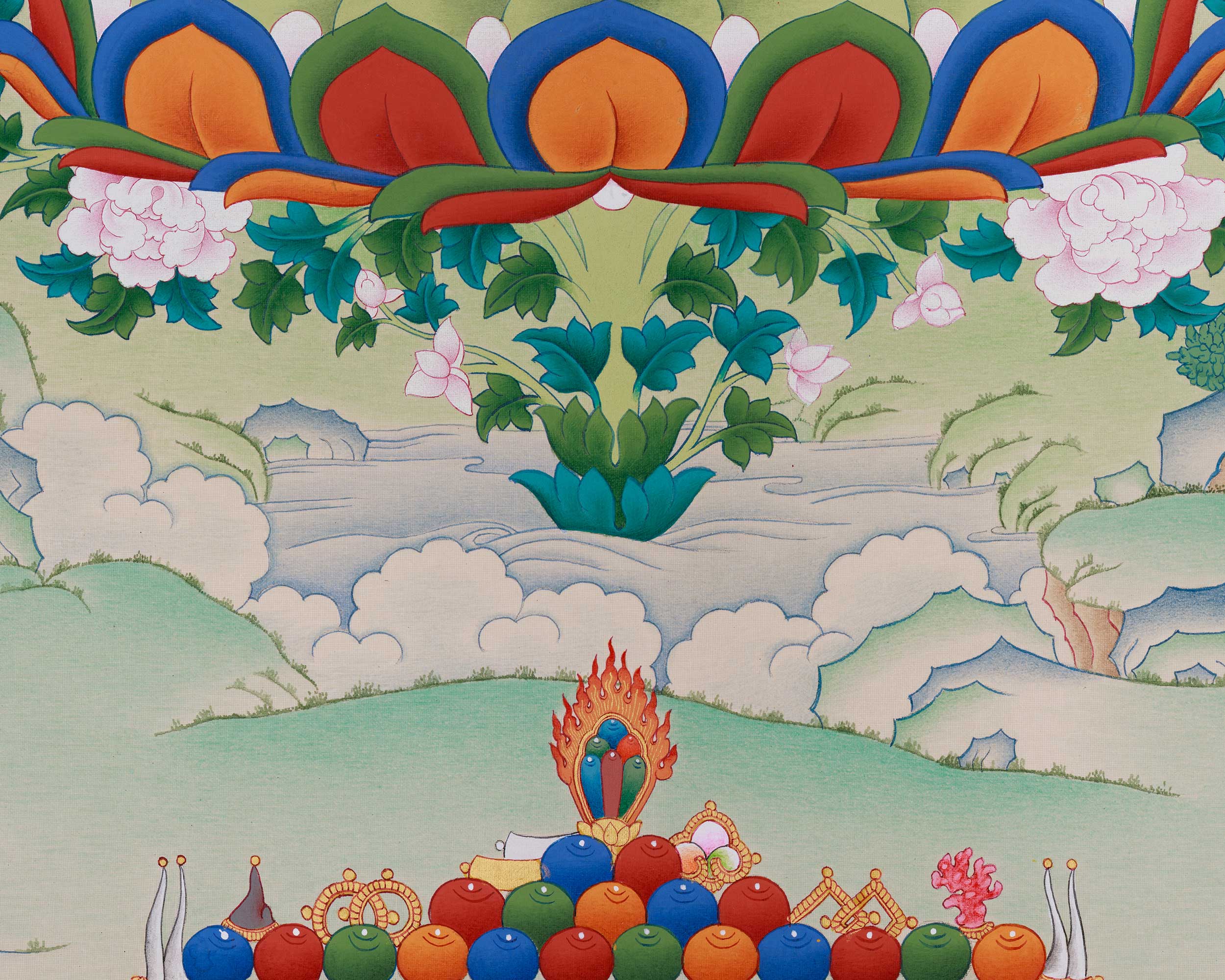Traditional Art of White Tara | Seven-Eyed Deity Thangka