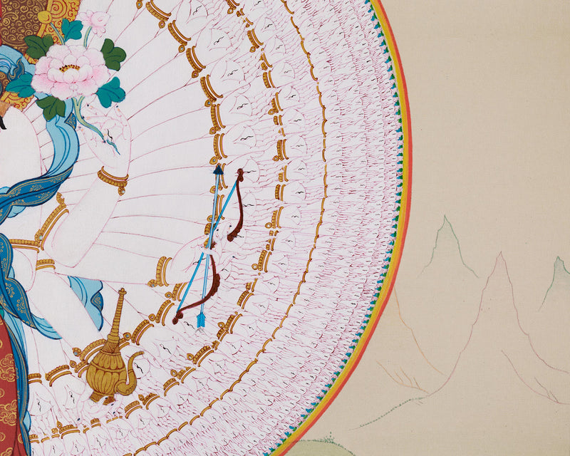 Buddha Avalokiteshvara Thangka | Bodhisattva of Infinite Compassion