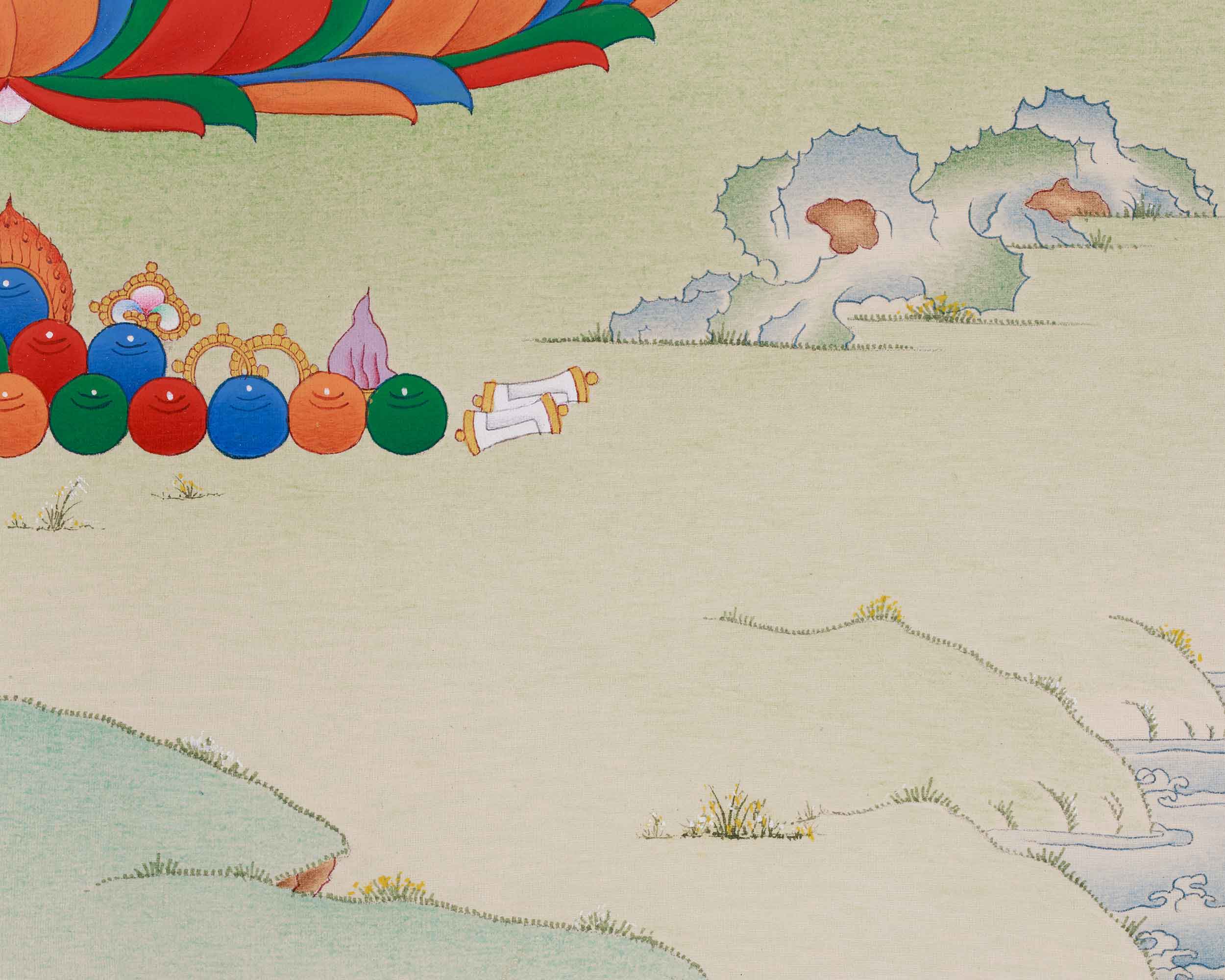 Hand-Painted Tibetan Buddha Chenrezig | Spiritual Guardian of Power and Compassion