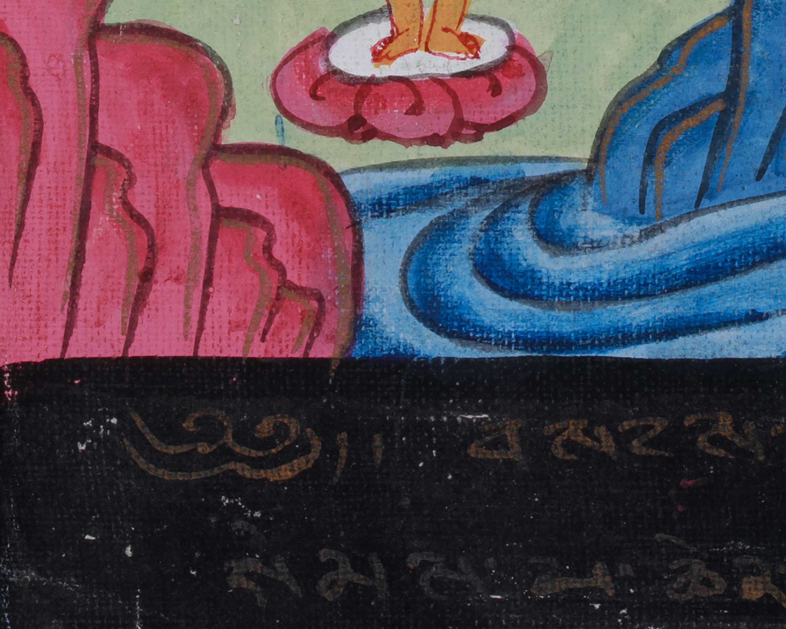 Vintage Thangka of Queen Maya Devi Giving Birth | Thangka Painting