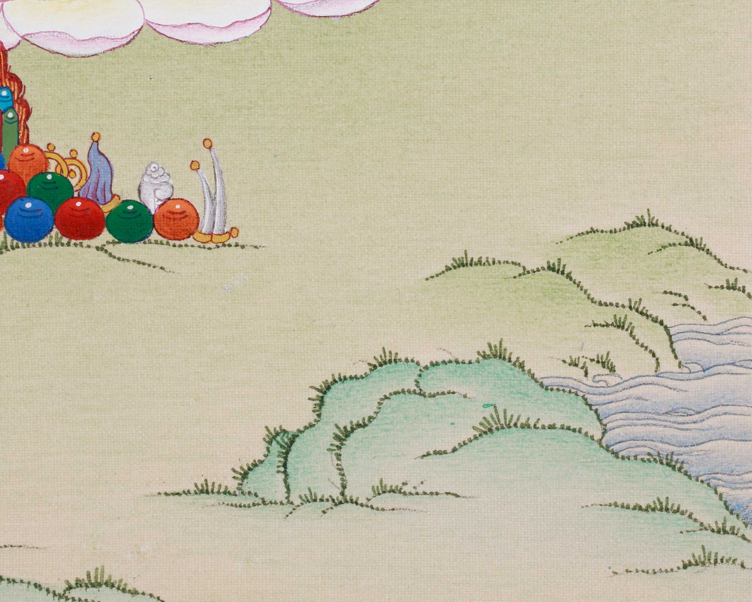 13-Inches Chenrezig Thangka | Divine Compassion and Spiritual Blessings