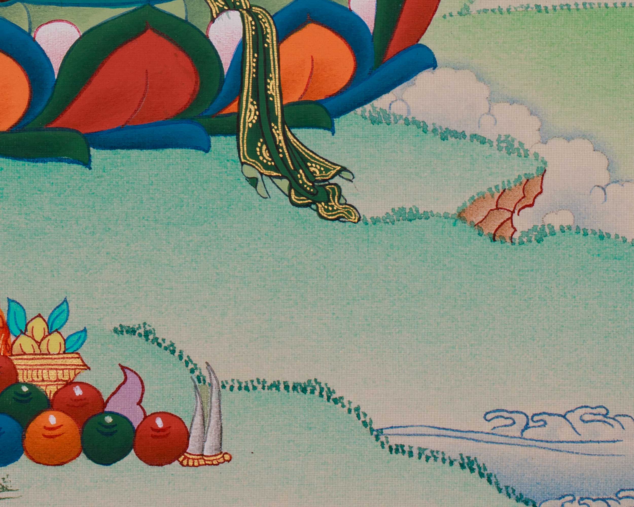 Thangka of Long Life Goddess White Tara | The Female Bodhisattva of Healing