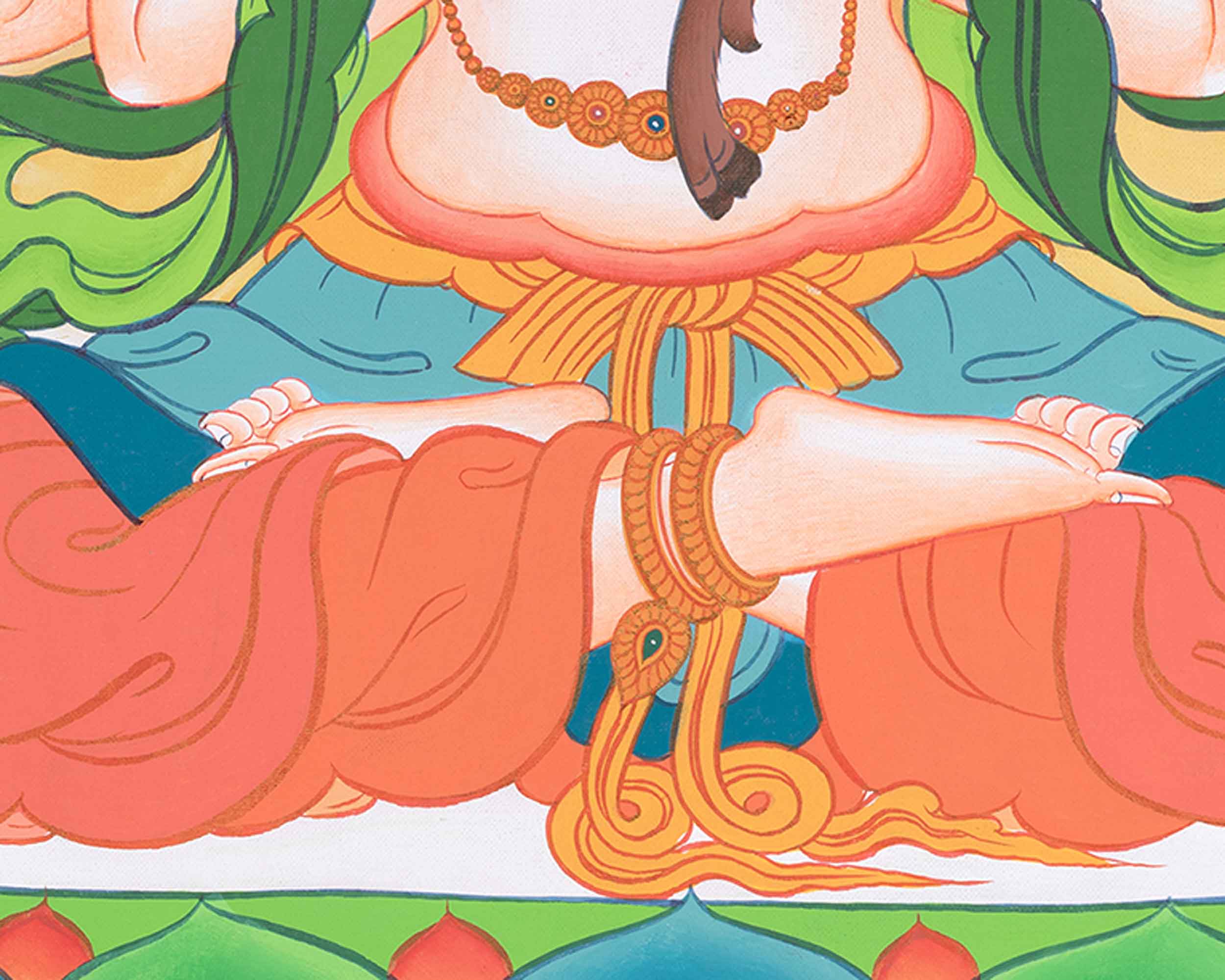 Traditional Chenresig Thangka | The Bodhisattva Of Compassion | Religious Wall Decors