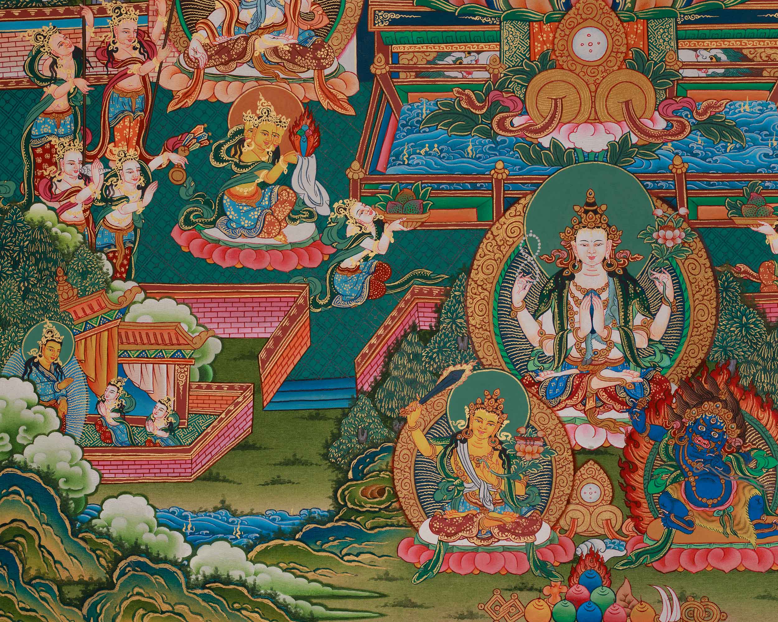 Traditional Vajrasattva Thangka | A Sacred Representation of Purification and Divine Power