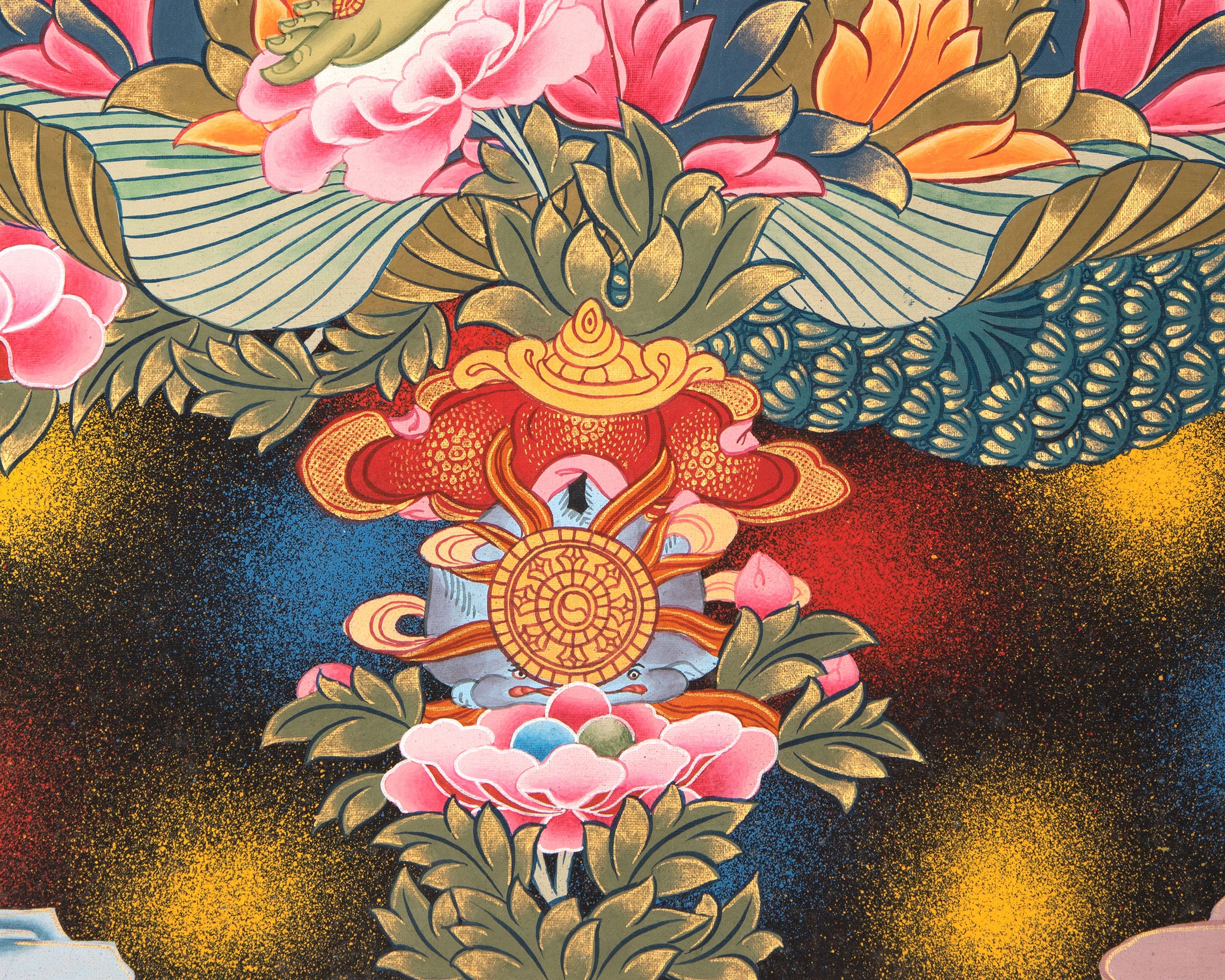 Green Tara | Female Bodhisattva Traditional Thangka | Spiritual Art