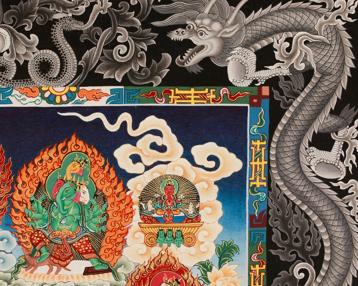 Traditional Newari Pauba Print For Ganesh Stotram Practice | Paubha Print For Ganesh Chaturthi Celebration