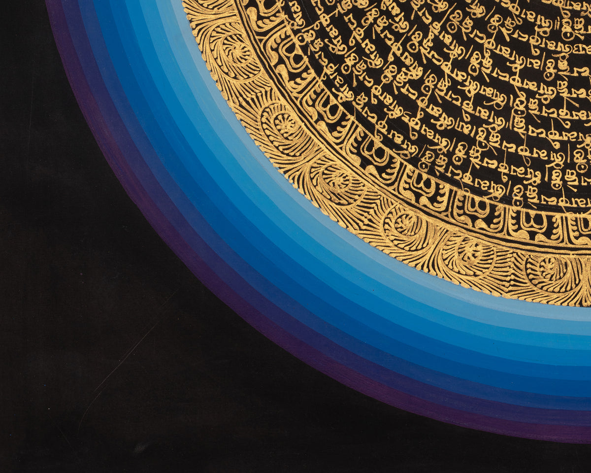 Sacred Tibetan Mantra Mandala | Traditional Spiritual Art | Meditation Altar