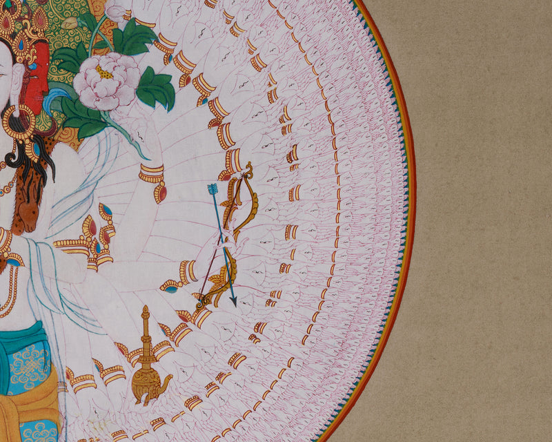 One Thousand Armed Chenrezig Thangka | The Compassionate Protector