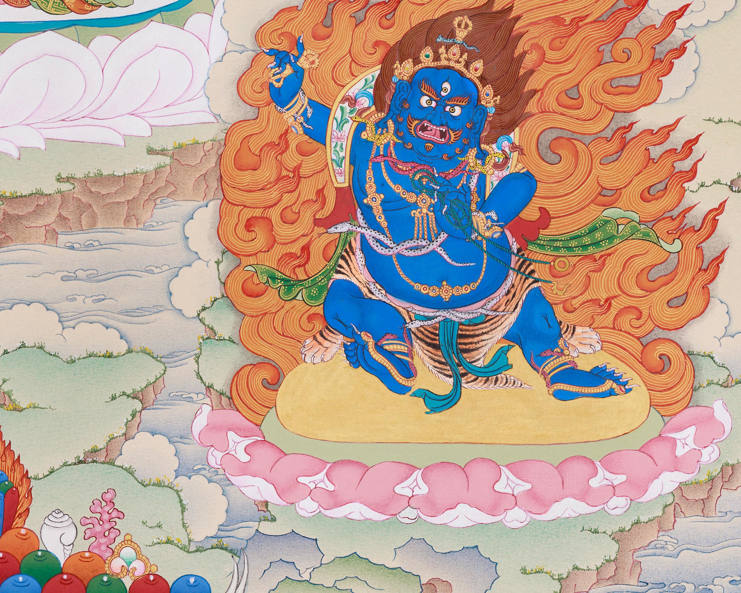 Three Bodhisattvas: Chenrezig, Manjushri, and Vajrapani | The Divine Assembly of Enlightened Virtues