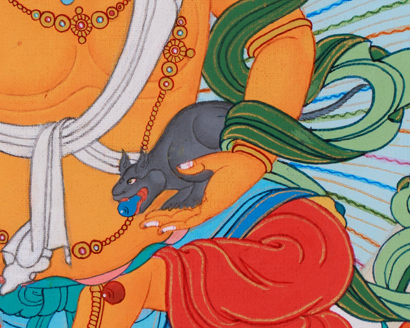 Yellow Dzambhala, The Wealth Deity Thangka