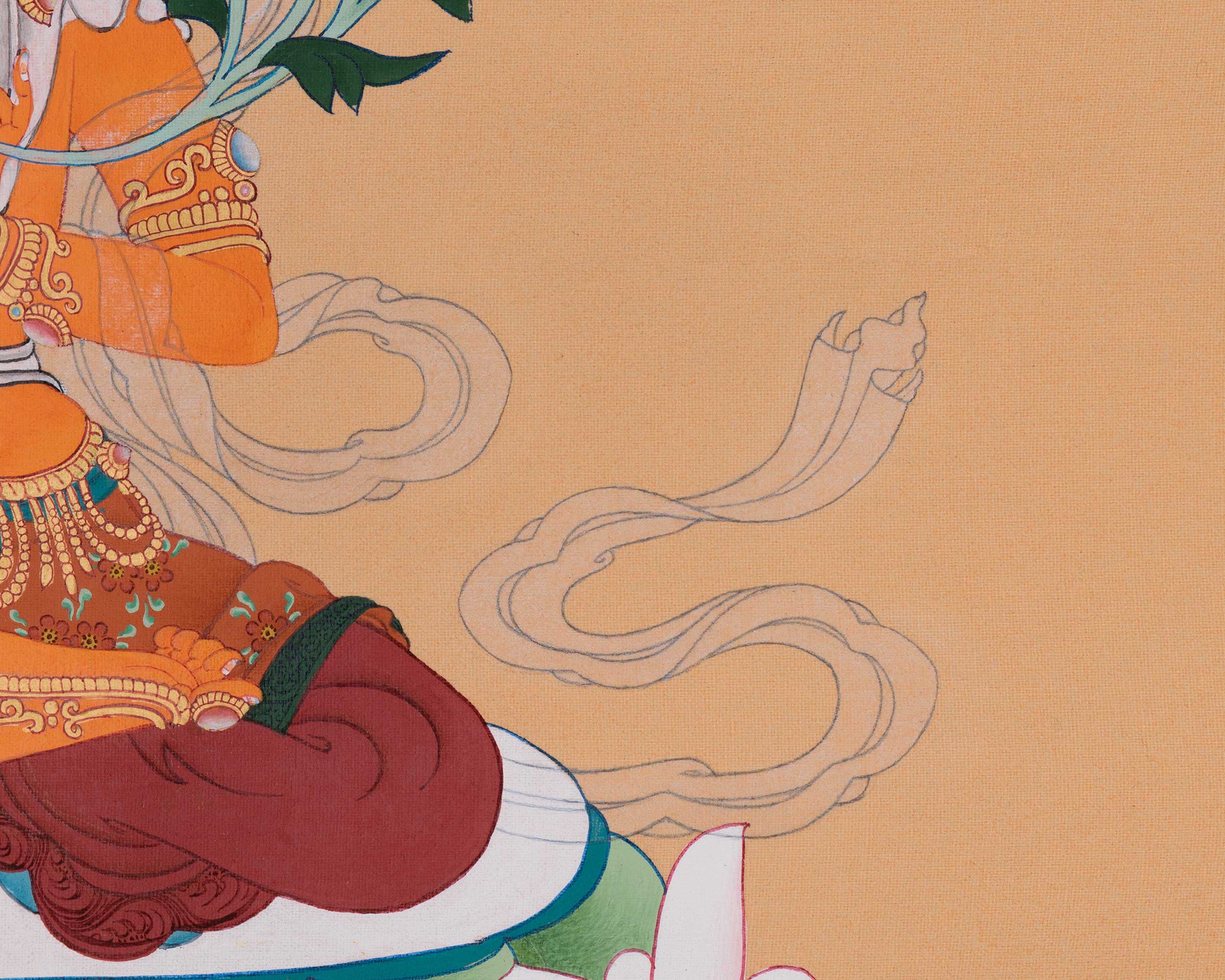 Thangka of Wisdom Deity Manjushri | Tibetan Buddhist Art for Clarity & Learning