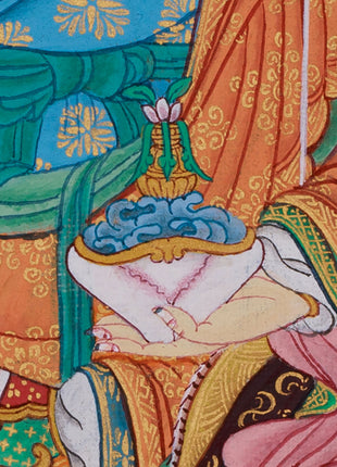 Lotus Born Buddha, Guru Rinpoche Thangka | Hand-Painted Padmasambhava Art