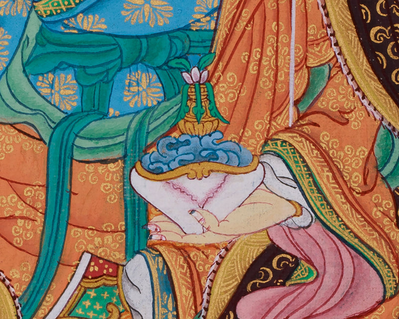 Lotus Born Buddha, Guru Rinpoche Thangka | Hand-Painted Padmasambhava Art