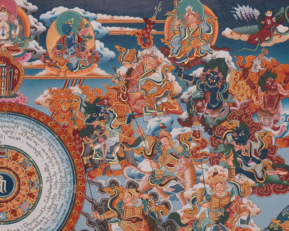 Traditional Tibetan Calendar | Hand-Painted Himalayan Astrological Thangka