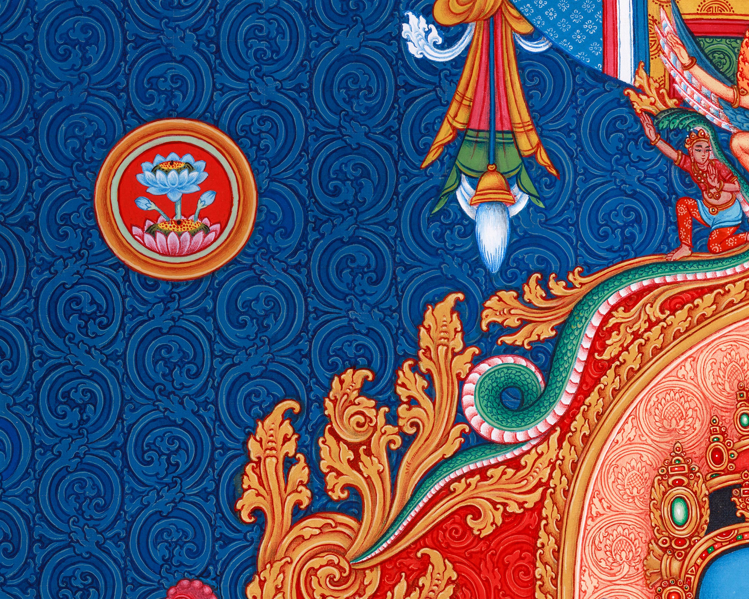 Akshobhya Thangka Print | High-Quality Artwork Capturing the Divine Blue Buddha Essence