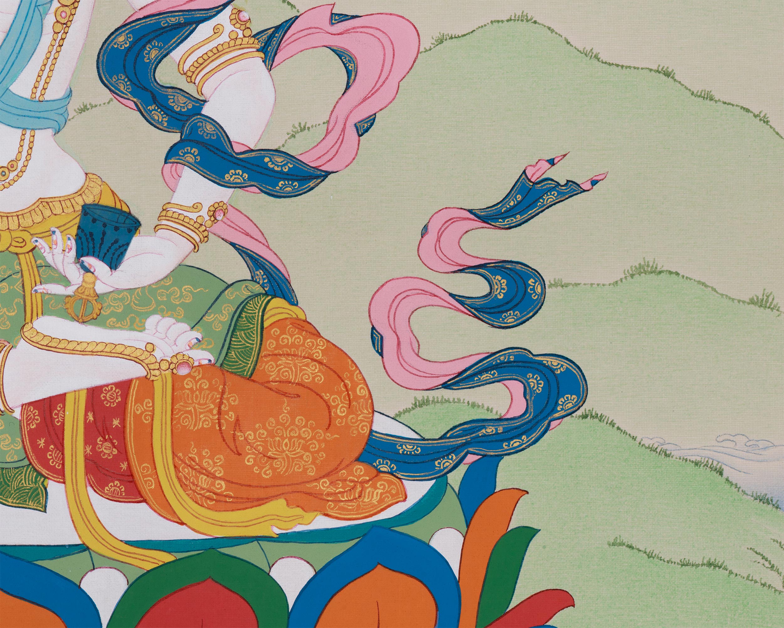 Traditional Dorje Sempa Painting | The Vajrasattva Deity of Purity and Transformation