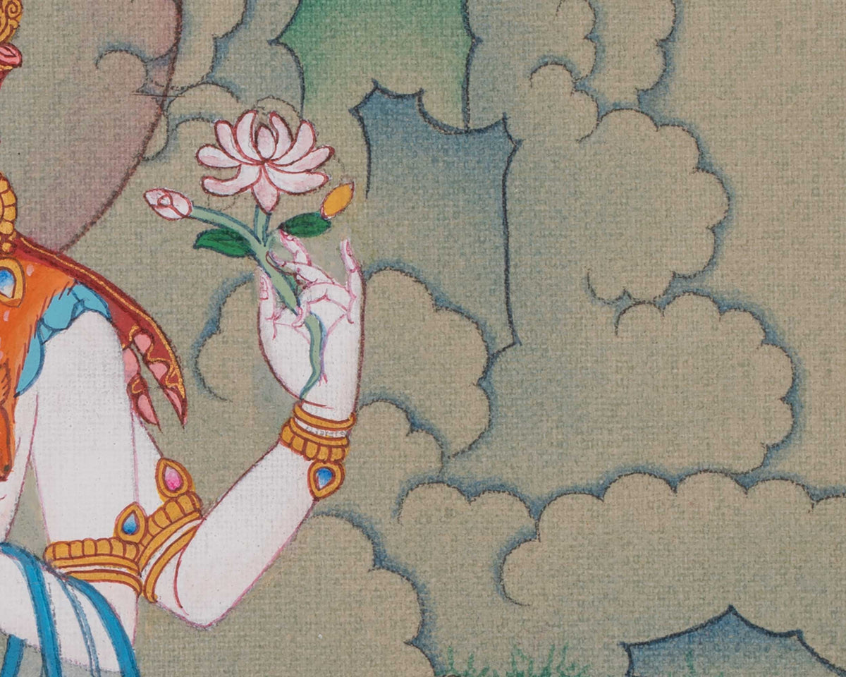 Avalokiteshvara Thangka | Chenrezig Artwork | Bodhisattva Deity