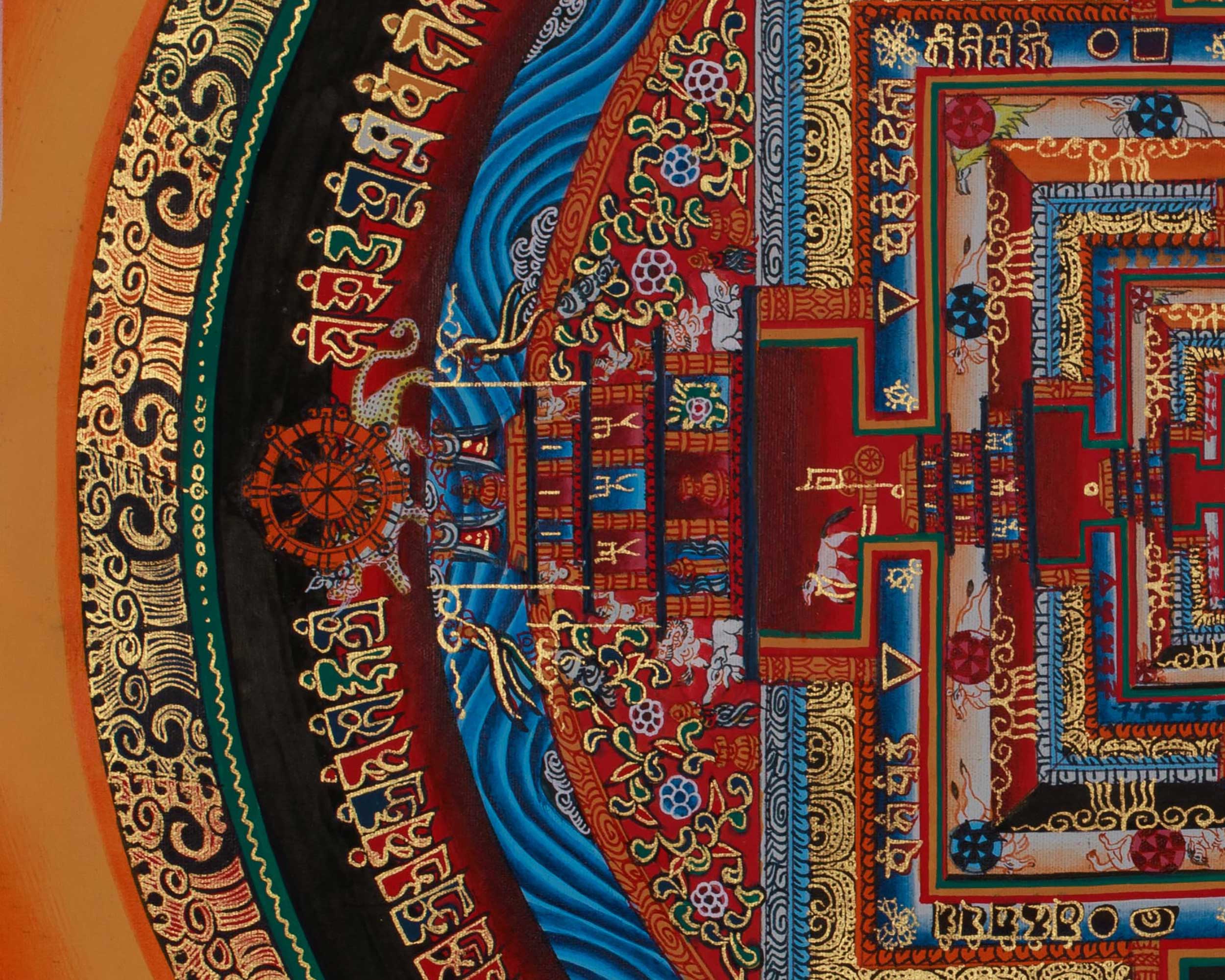 16 Inch Kalachakra Mandala | Wheel of Time | Tibetan Art for Balance and Healing