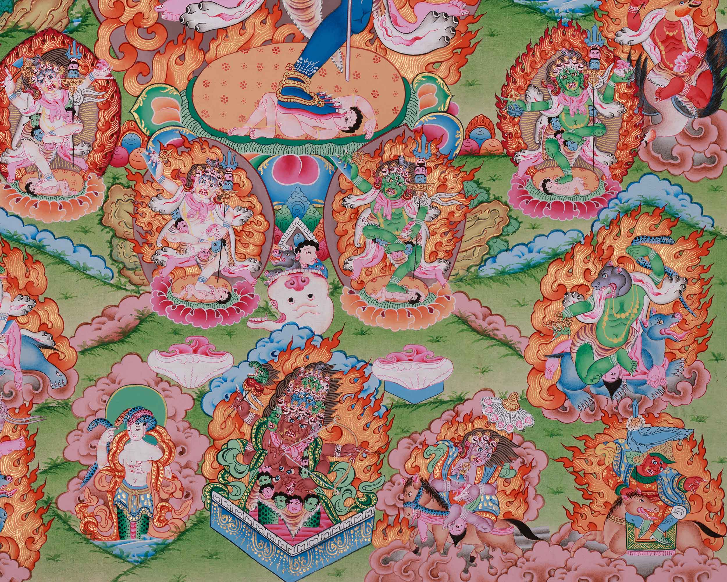 Dakini Troma Nagmo Painting | Black Wrathful Mother | Wrathful Manifestation of Vajrayogini