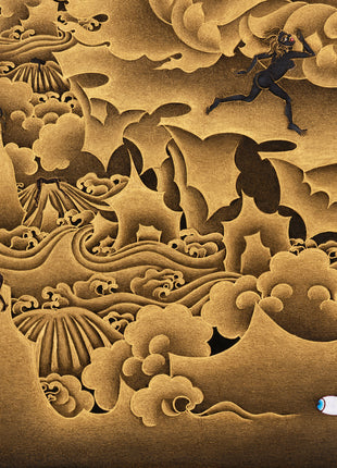 Extra-ordinary Sakya Mahakala Thangka in Gold