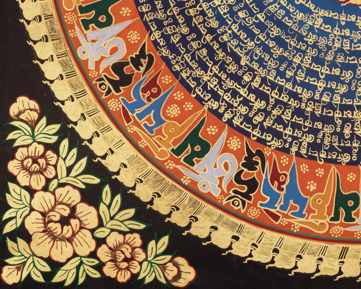 Treasure Vase Mantra Mandala | Sacred Art of Abundance and Auspicious Blessings