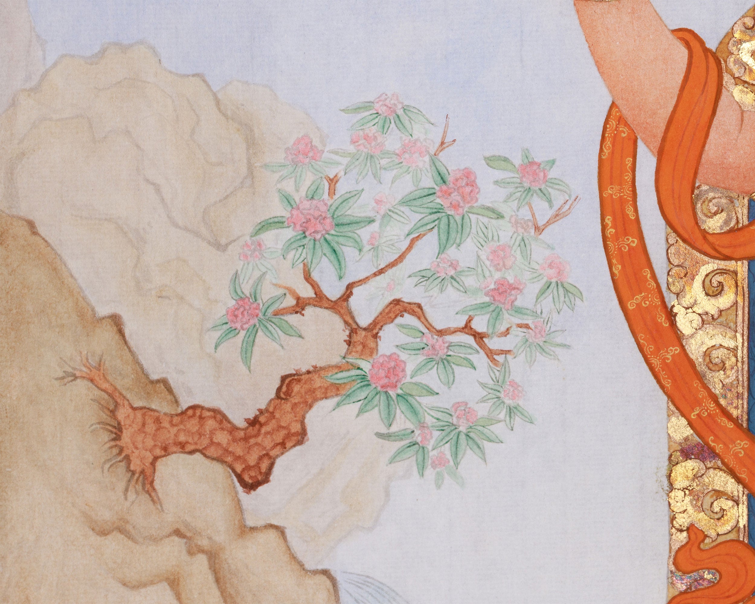 Giclee Canvas Print of Manjushri | Contemporary Fusion of Paubha & Chinese Artistry