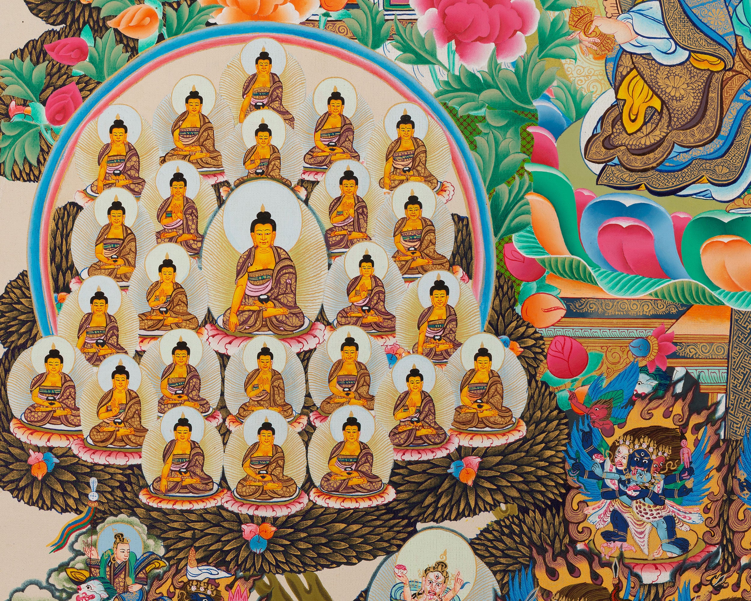 Guru Rinpoche Lineage Tree | Large Thangka Painting