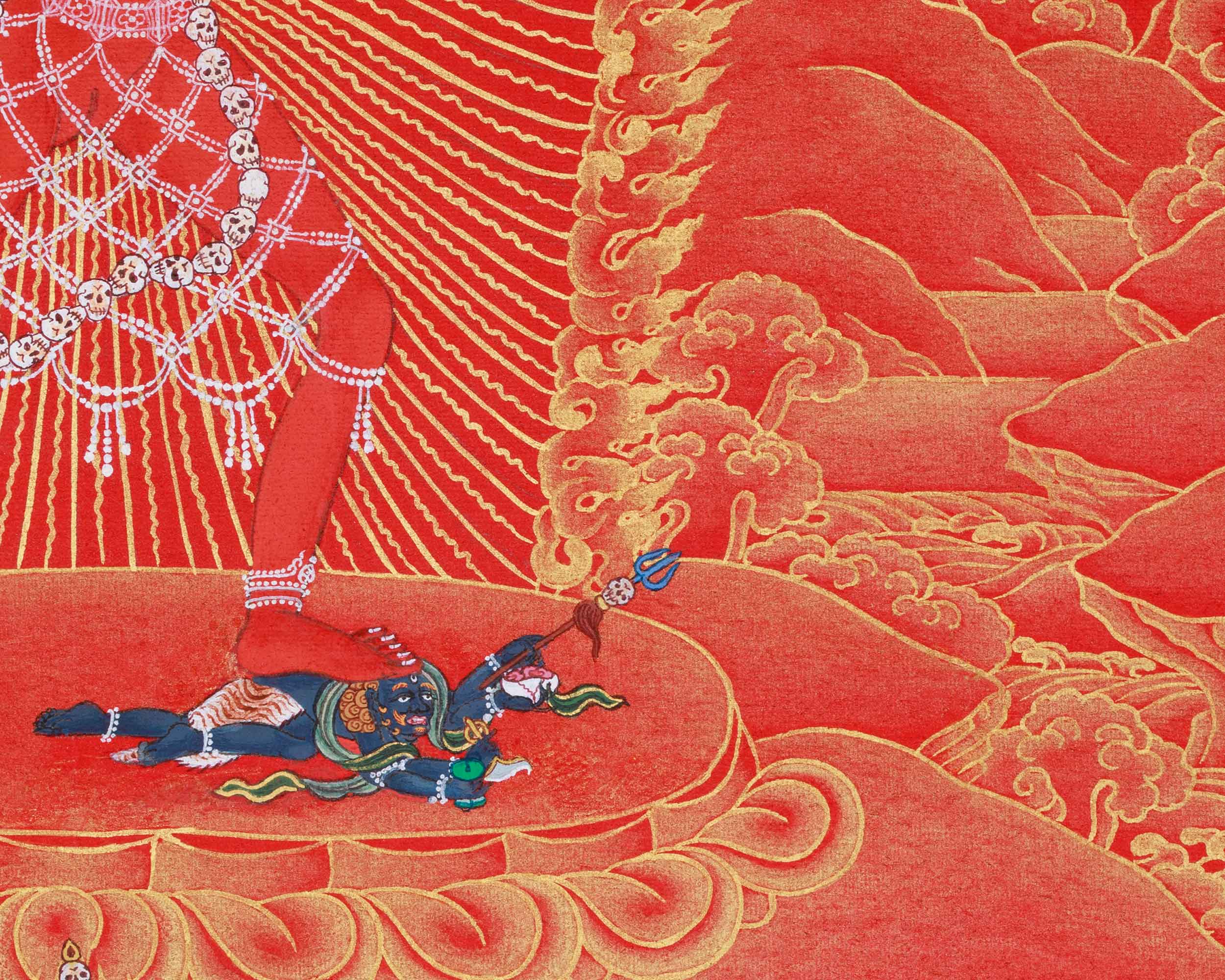 Tantric Goddess Vajrayogini Thangka | The Divine Powerful Red Yogini