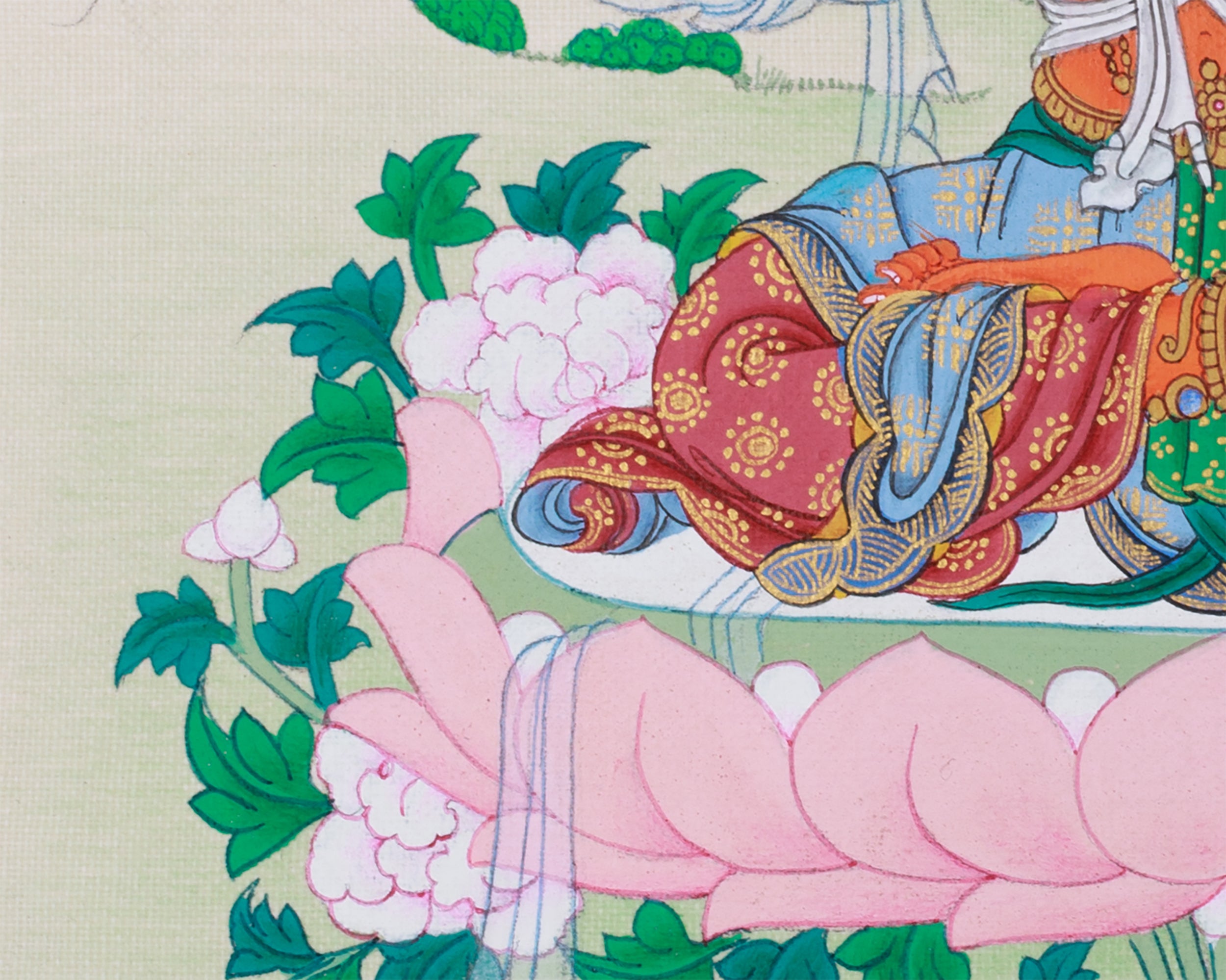 Tibetan Bodhisattva Manjushri Thangka | Small Canvas Artwork