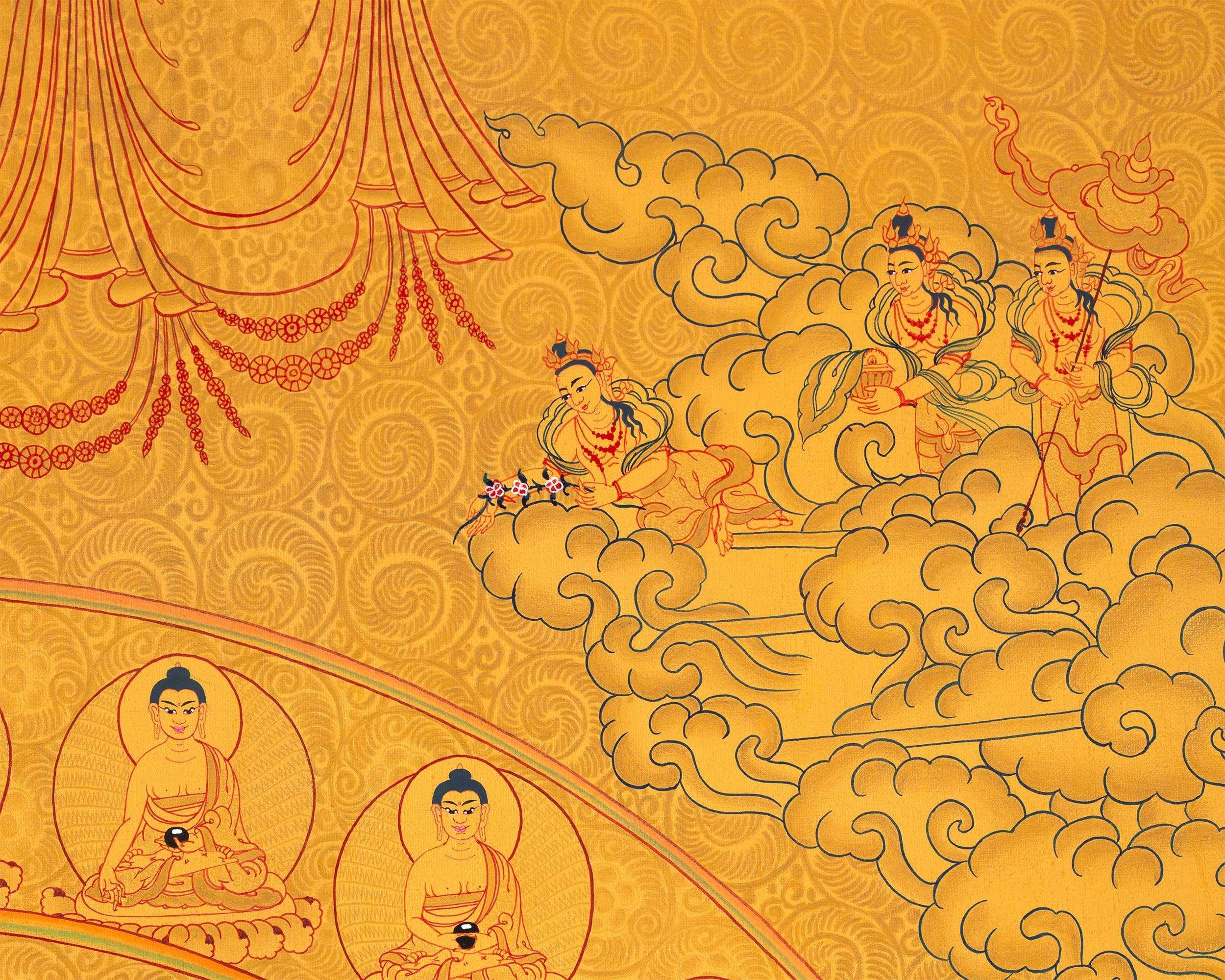 Full 24k Gold Style 35 Buddhas of Confession | Fine Quality | Buddhist Art