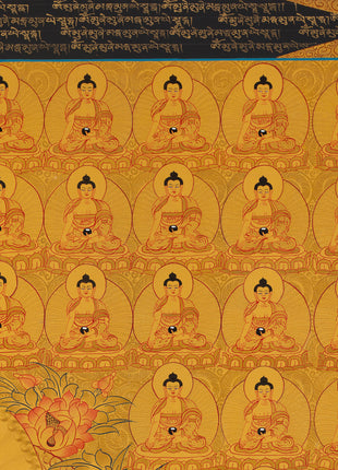 108 Buddha Thangka | Exclusive Gold Artwork | Spiritual Masterpiece
