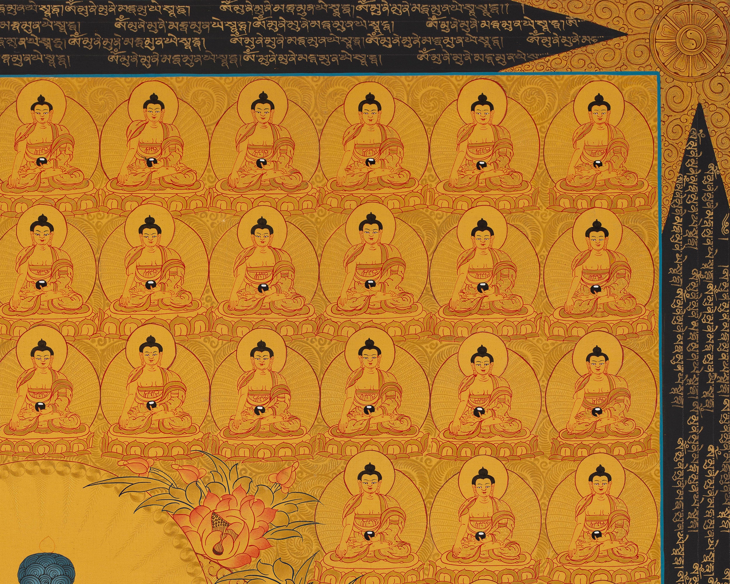 108 Buddha Thangka | Exclusive Gold Artwork | Spiritual Masterpiece