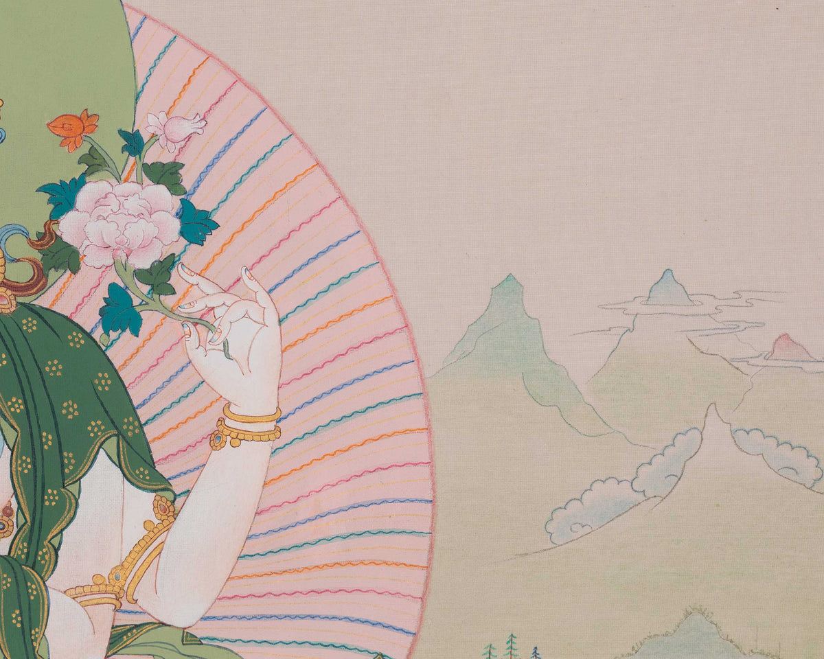 Chenrezig Sacred Himalayan Thangka | Bodhisattva Of Boundless Compassion