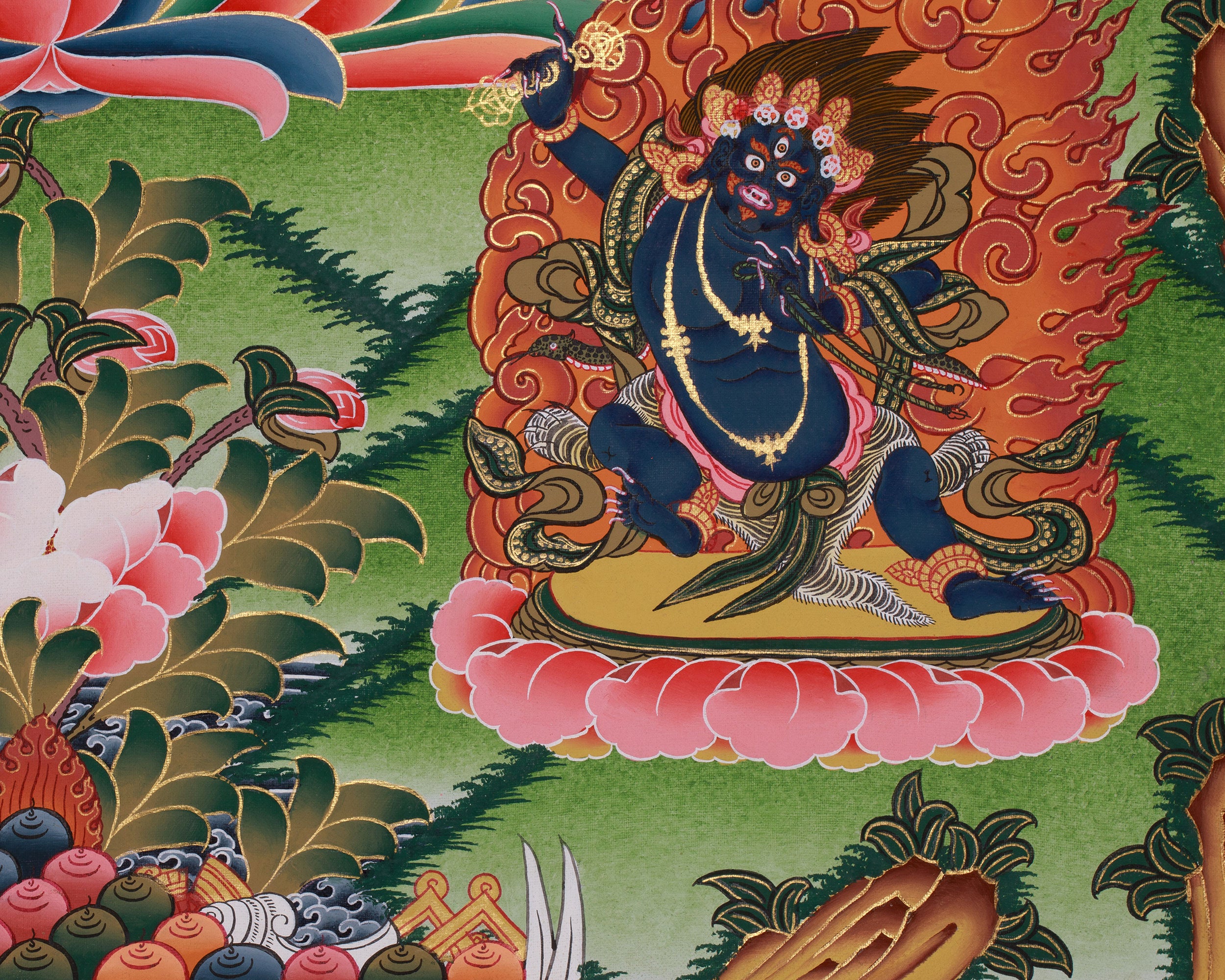 Chenresig with Vajrapani and Manjushri Thangka | Bodhisattvas Art
