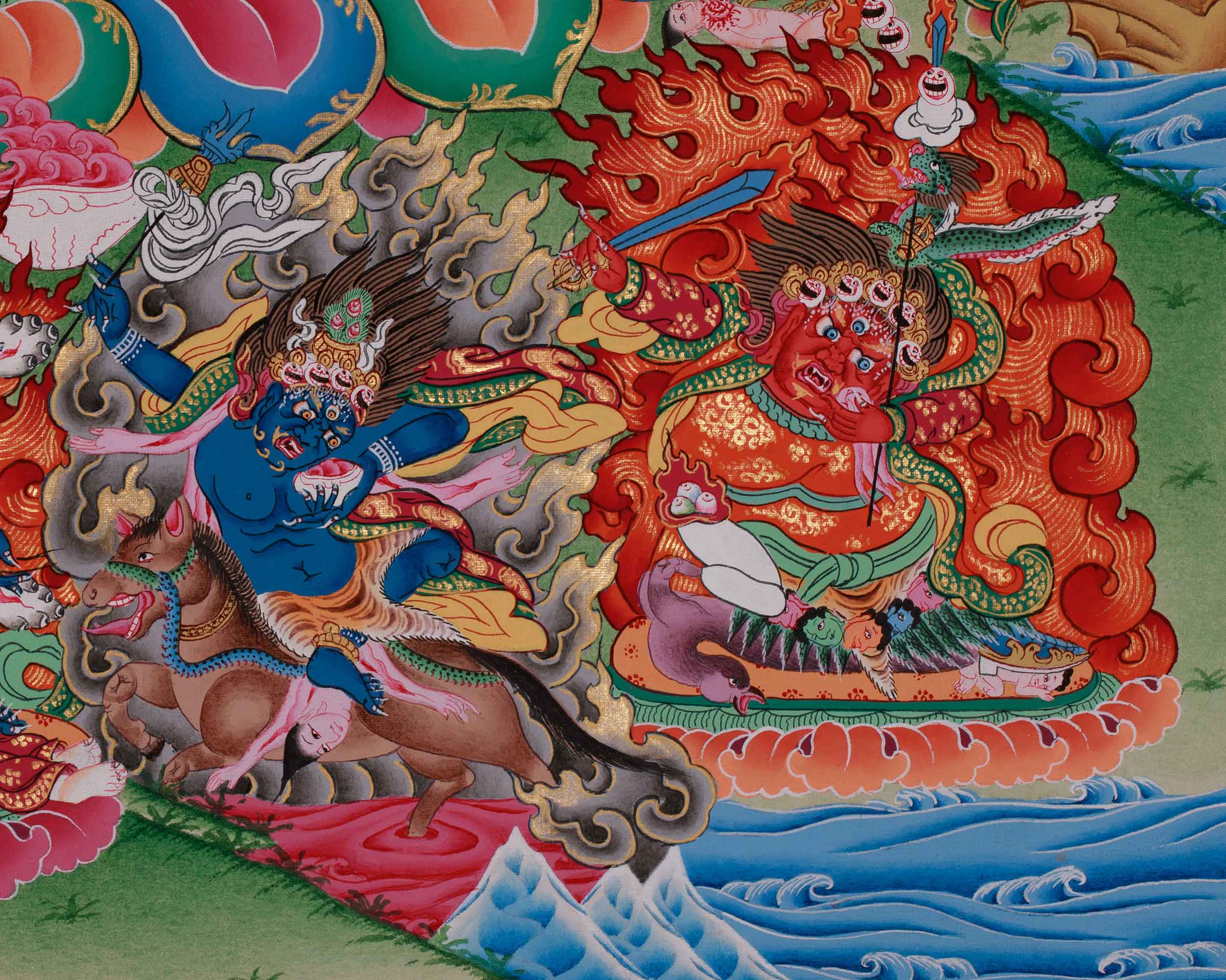 Wrathful Yamantaka Thangka | The Destroyer Of Death | Buddhist Altar