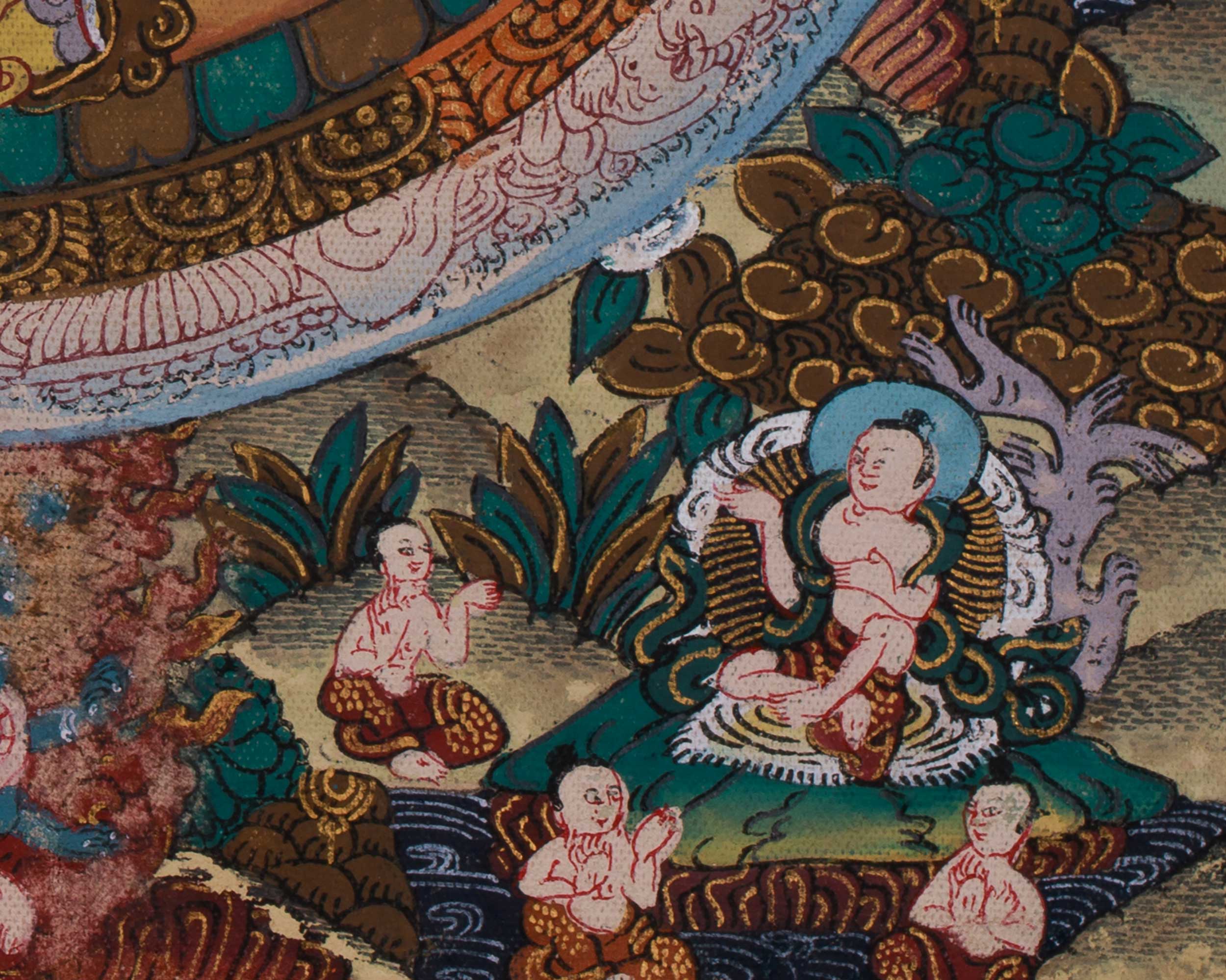 Buddha Mandala on Canvas | Sacred Buddhist Geometry for Meditation