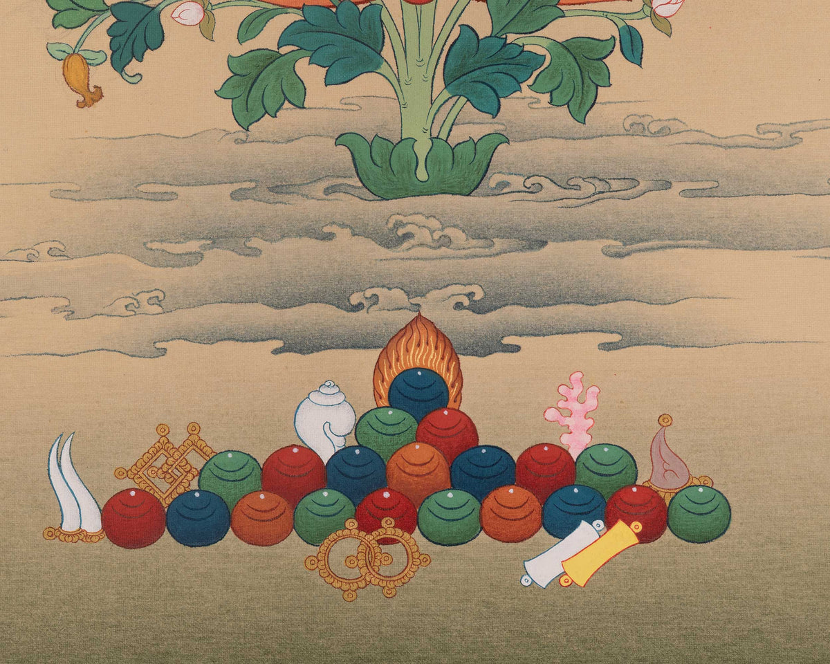 Divine Manjushri Thangka | Buddhist Art of Wisdom and Enlightened Knowledge