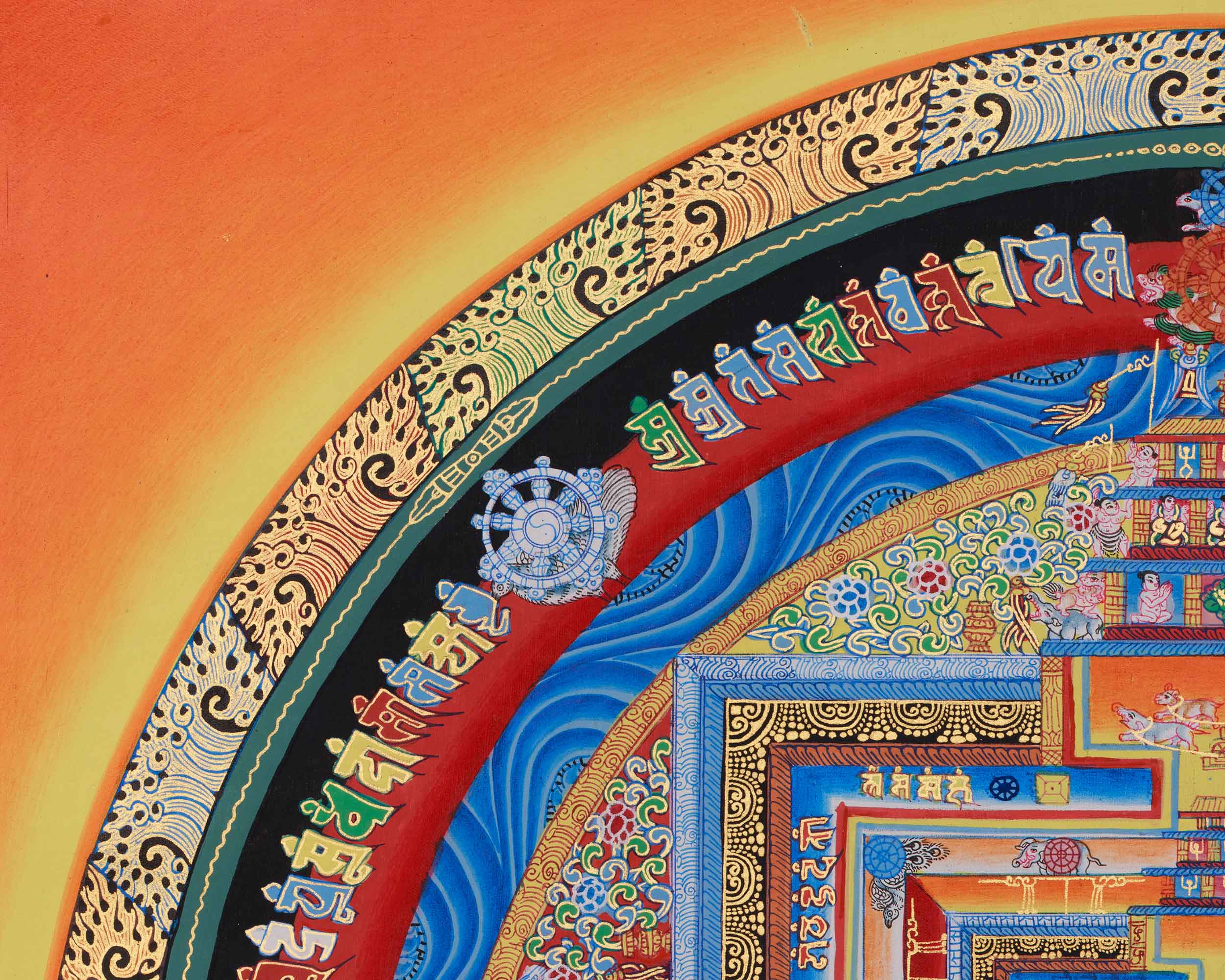 Buddhist Kalachakra Mandala Painting | Wheel of Time Thangka