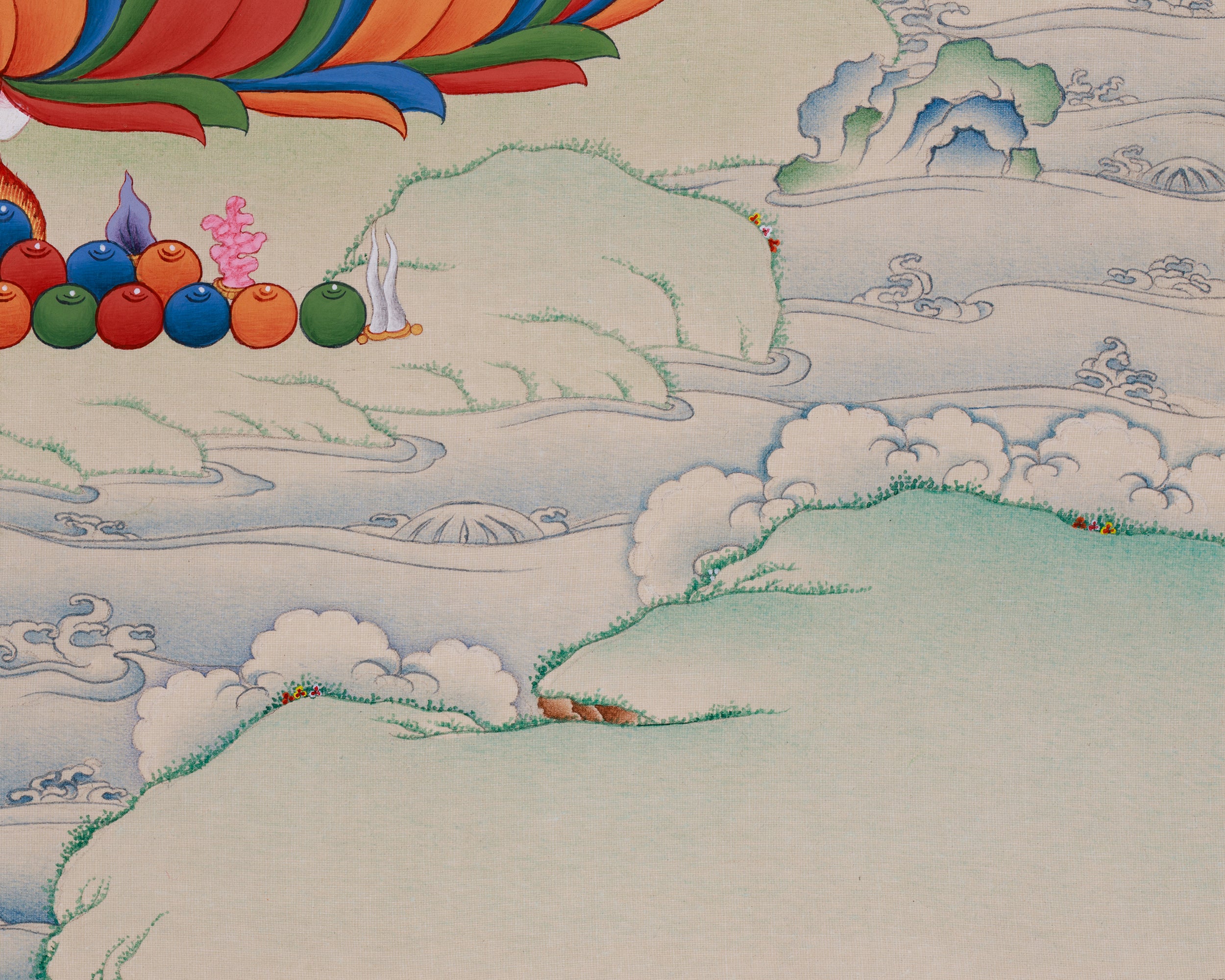 Bhaisajyaguru, the Healing Buddha | A Thangka for Health, Well-being, and Spiritual Peace